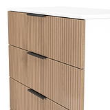 Jago-slatted-effect-5-drawer-chest-white from Roseland Furniture