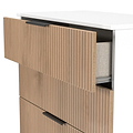 Jago-slatted-effect-5-drawer-chest-white from Roseland Furniture