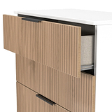 Jago-slatted-effect-5-drawer-chest-white from Roseland Furniture