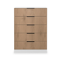 Jago-slatted-effect-5-drawer-chest-white from Roseland Furniture