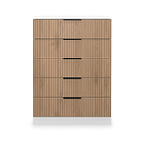 Jago-slatted-effect-5-drawer-chest-white from Roseland Furniture