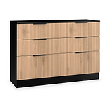 Jago-slatted-effect-6-drawer-midi-chest-black from Roseland Furniture