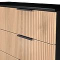 Jago-slatted-effect-6-drawer-midi-chest-black from Roseland Furniture