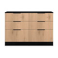Jago-slatted-effect-6-drawer-midi-chest-black from Roseland Furniture
