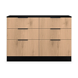 Jago-slatted-effect-6-drawer-midi-chest-black from Roseland Furniture