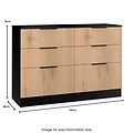 Jago-slatted-effect-6-drawer-midi-chest-black from Roseland Furniture
