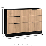Jago-slatted-effect-6-drawer-midi-chest-black from Roseland Furniture