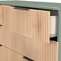 Jago-slatted-effect-6-drawer-midi-chest-green from Roseland Furniture