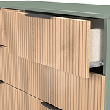 Jago-slatted-effect-6-drawer-midi-chest-green from Roseland Furniture