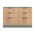 Jago-slatted-effect-6-drawer-midi-chest-green from Roseland Furniture
