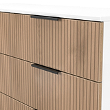 Jago-slatted-effect-6-drawer-midi-chest-white from Roseland Furniture
