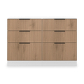 Jago-slatted-effect-6-drawer-midi-chest-white from Roseland Furniture