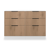 Jago-slatted-effect-6-drawer-midi-chest-white from Roseland Furniture