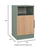 Jago Slatted Effect Open Bedside Table