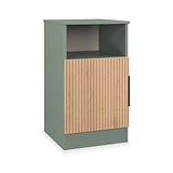 Jago-slatted-effect-open-bedside-green from Roseland Furniture