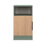 Jago-slatted-effect-open-bedside-green from Roseland Furniture