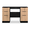 Jago-slatted-effect-kneehole-desk-black from Roseland Furniture