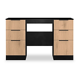 Jago-slatted-effect-kneehole-desk-black from Roseland Furniture