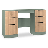 Jago-slatted-effect-kneehole-desk-green from Roseland Furniture