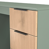 Jago-slatted-effect-kneehole-desk-green from Roseland Furniture