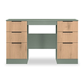 Jago-slatted-effect-kneehole-desk-green from Roseland Furniture