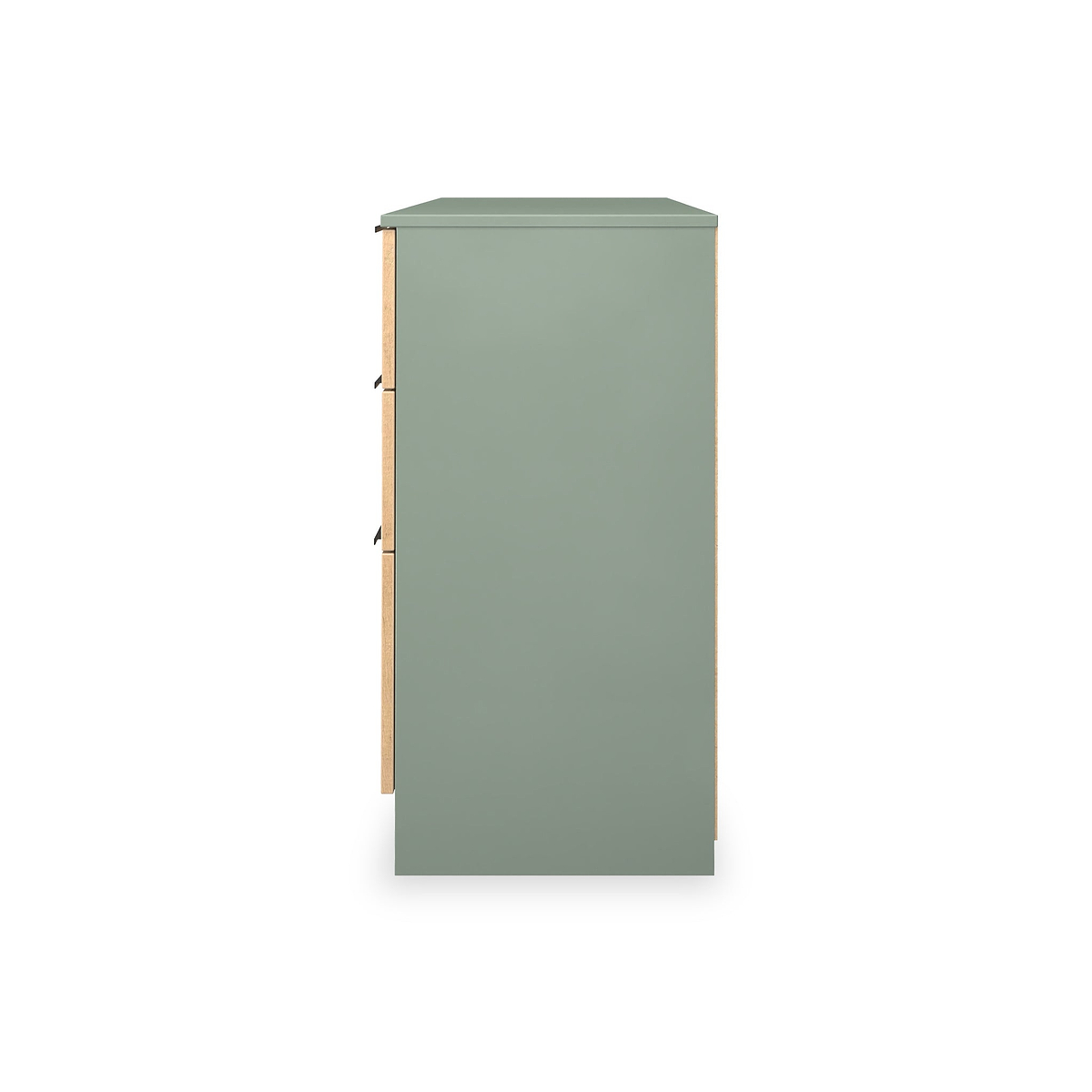 Jago-slatted-effect-kneehole-desk-green from Roseland Furniture