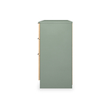 Jago-slatted-effect-kneehole-desk-green from Roseland Furniture