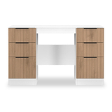 Jago-slatted-effect-kneehole-desk-white from Roseland Furniture