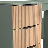 Jago-slatted-effect-kneehole-desk-green from Roseland Furniture