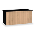 Jago-slatted-effect-blanket-box-black from Roseland Furniture