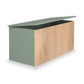 Jago-slatted-effect-blanket-box-green from Roseland Furniture