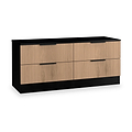 Jago-slatted-effect-4-drawer-bed-box-black from Roseland Furniture