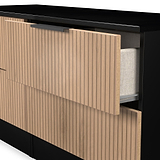 Jago-slatted-effect-4-drawer-bed-box-black from Roseland Furniture