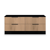Jago-slatted-effect-4-drawer-bed-box-black from Roseland Furniture