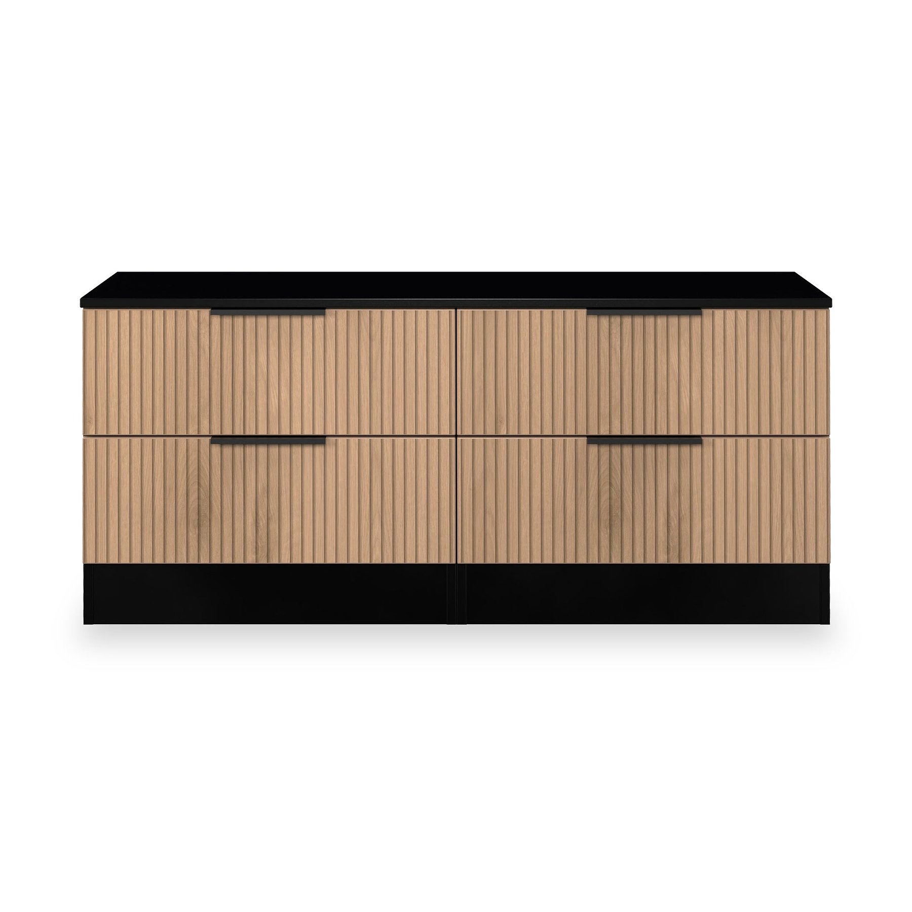 Jago-slatted-effect-4-drawer-bed-box-black from Roseland Furniture