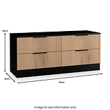 Jago-slatted-effect-4-drawer-bed-box-black from Roseland Furniture