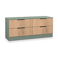 Jago-slatted-effect-4-drawer-bed-box-green from Roseland Furniture