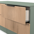 Jago-slatted-effect-4-drawer-bed-box-green from Roseland Furniture