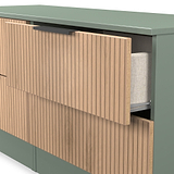 Jago-slatted-effect-4-drawer-bed-box-green from Roseland Furniture