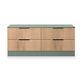 Jago-slatted-effect-4-drawer-bed-box-green from Roseland Furniture