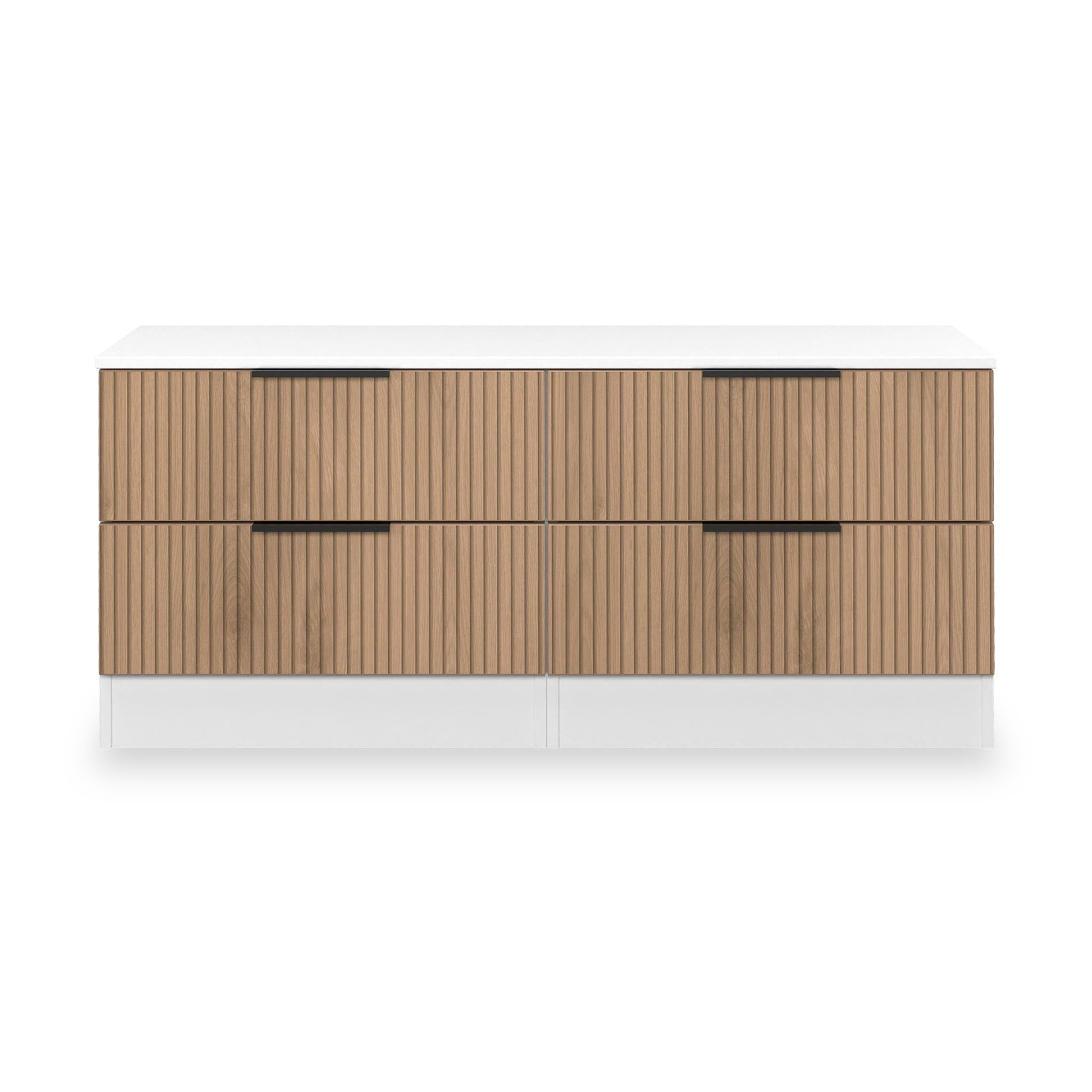 Jago-slatted-effect-4-drawer-bed-box-white from Roseland Furniture