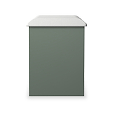 Jago-slatted-effect-stool-green from Roseland Furniture