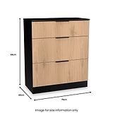 Jago-slatted-effect-3-drawer-deep-chest-black from Roseland Furniture
