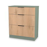 Jago-slatted-effect-3-drawer-deep-chest-green from Roseland Furniture