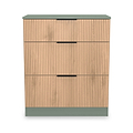 Jago-slatted-effect-3-drawer-deep-chest-green from Roseland Furniture