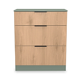 Jago-slatted-effect-3-drawer-deep-chest-green from Roseland Furniture