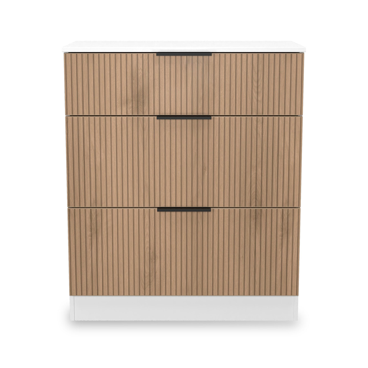 Jago-slatted-effect-3-drawer-deep-chest-white from Roseland Furniture