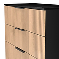 Jago-slatted-effect-4-drawer-deep-chest-black from Roseland Furniture