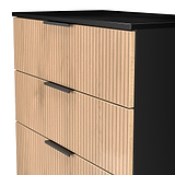 Jago-slatted-effect-4-drawer-deep-chest-black from Roseland Furniture