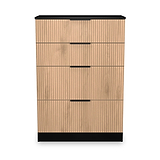 Jago-slatted-effect-4-drawer-deep-chest-black from Roseland Furniture